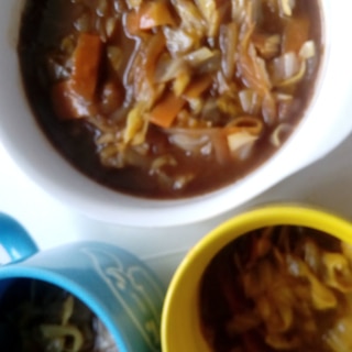 ルウで簡単◆山盛り野菜のコク深デミグラススープ